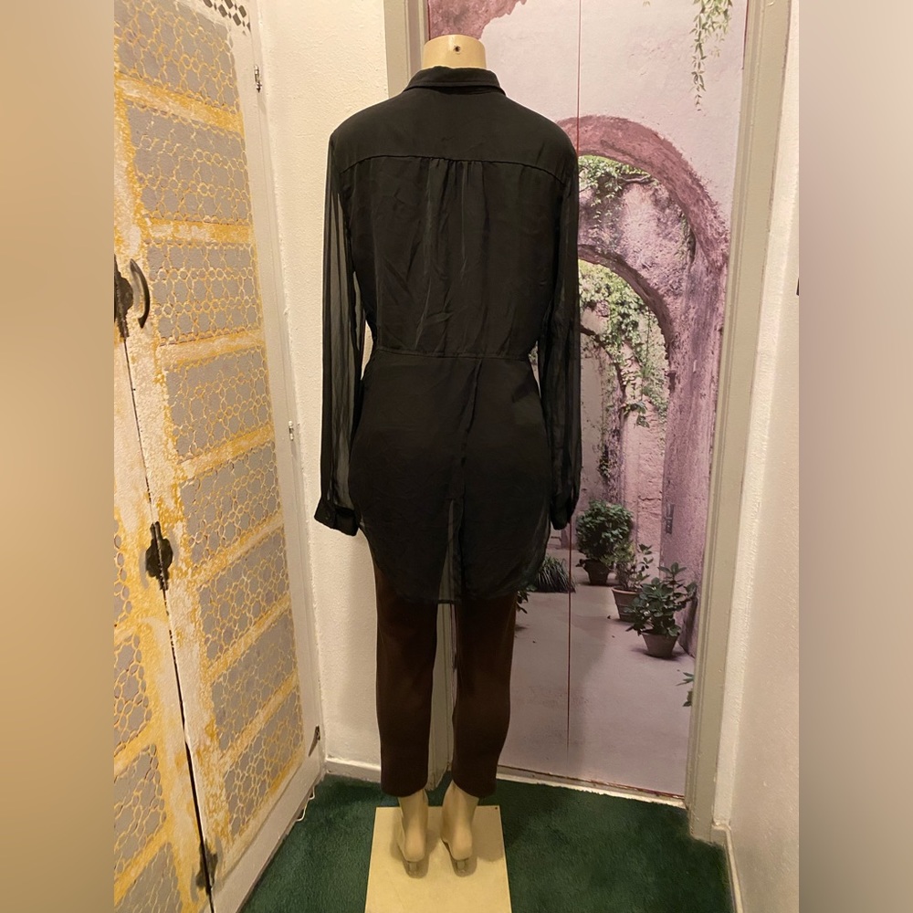 Free People Best of Both Worlds sheer black Blouse size M - Picture 13 of 13